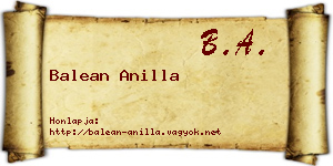 Balean Anilla névjegykártya